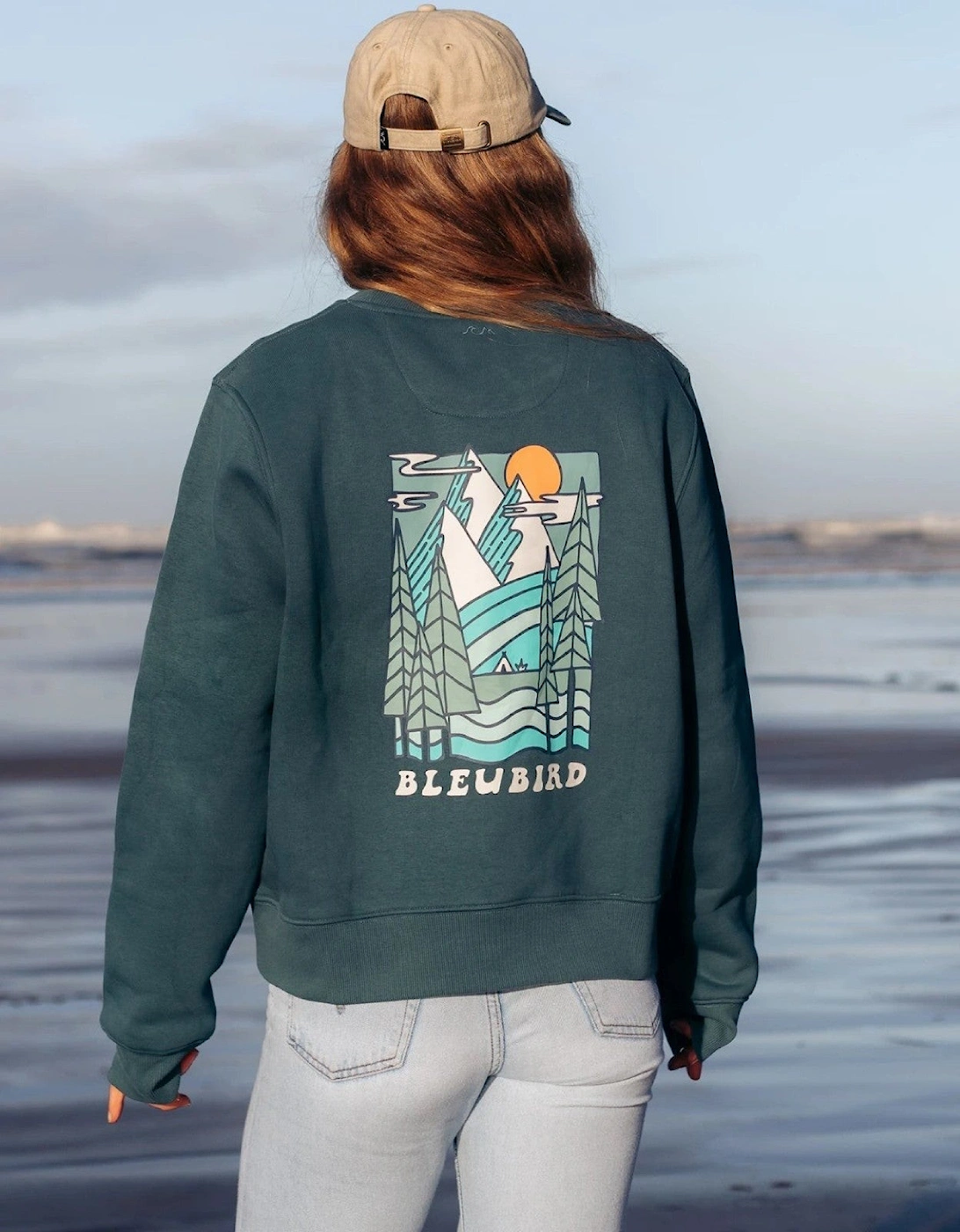 Bleubird Womens Trailhead Cropped Crew Sweatshirt, 2 of 1
