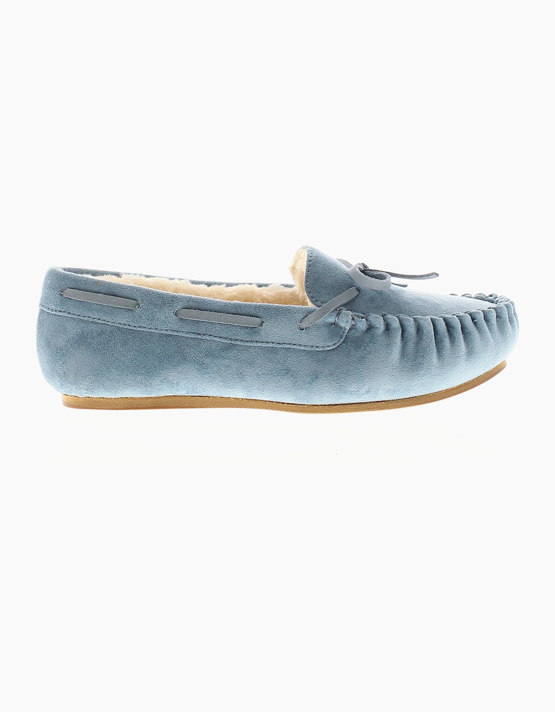 Strollers Womens Moccasin Slippers Faux Fur Matilda blue UK Size