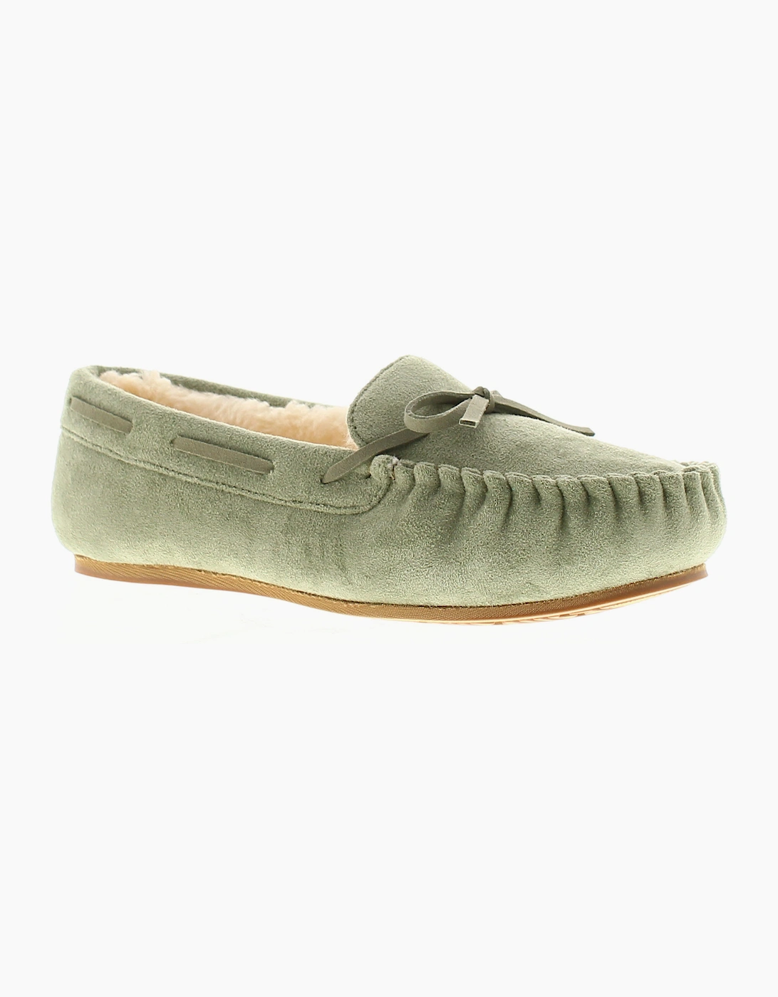 Strollers Womens Moccasin Slippers Faux Fur Matilda green UK Size, 6 of 5