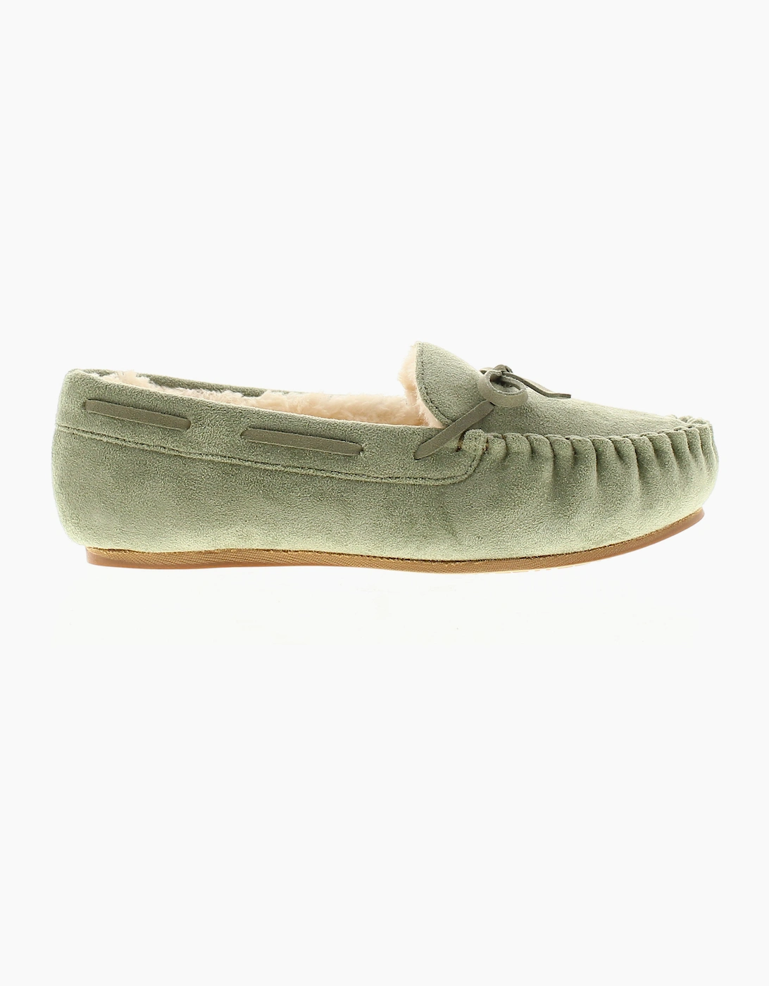 Strollers Womens Moccasin Slippers Faux Fur Matilda green UK Size