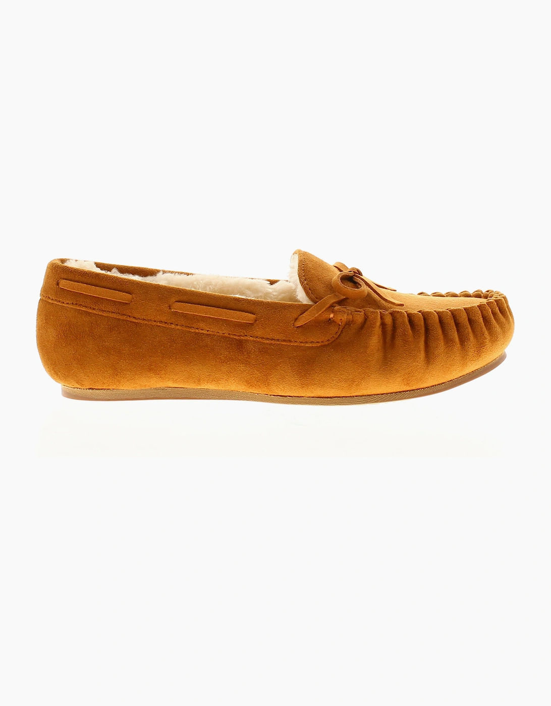 Strollers Womens Moccasin Slippers Faux Fur Matilda tan UK Size