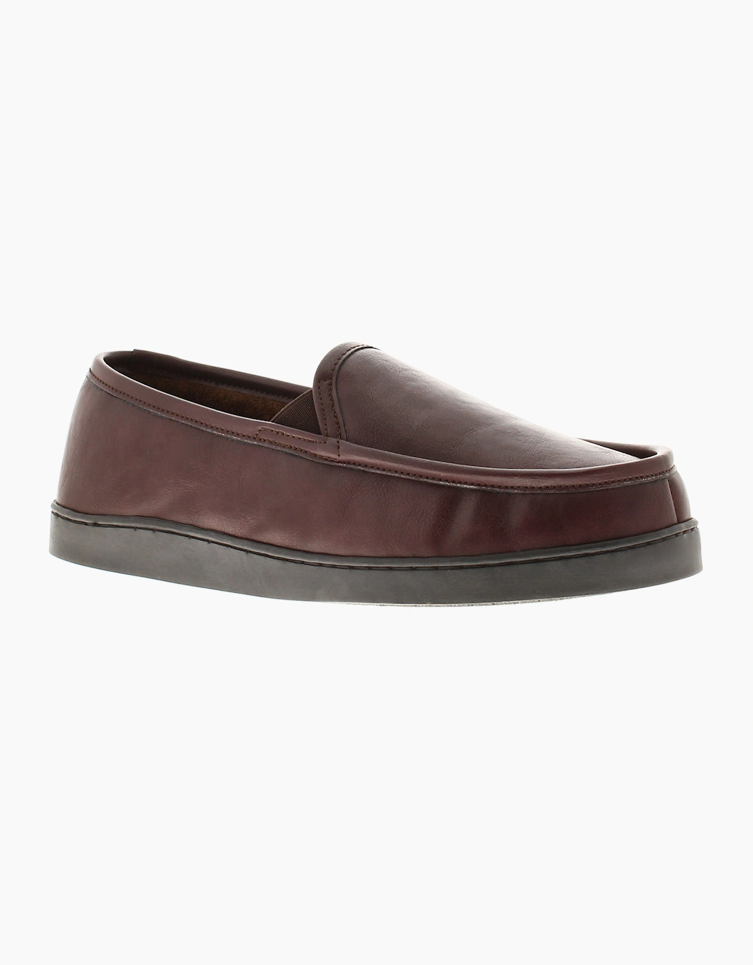 Oakdale Mens Full Slipper Memory Foam Stuart brown UK Size