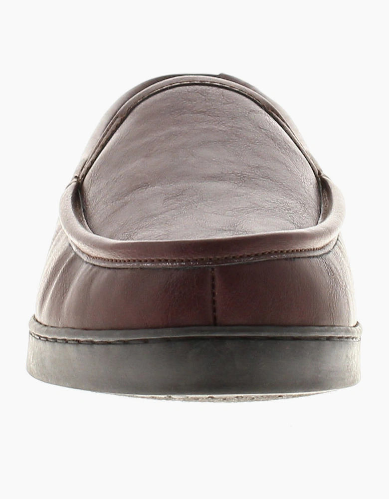 Oakdale Mens Full Slipper Memory Foam Stuart brown UK Size