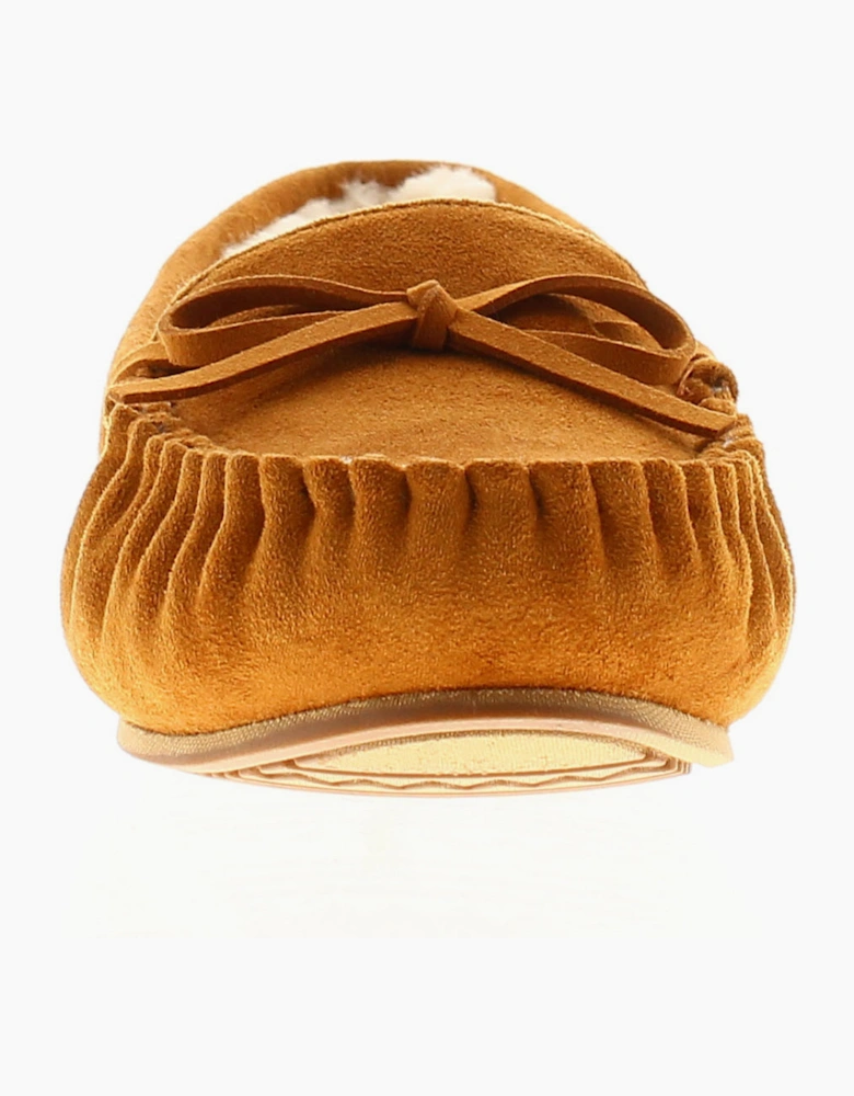 Strollers Womens Moccasin Slippers Faux Fur Matilda tan UK Size