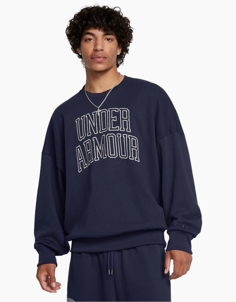 Icon Crew Neck Ribbed Collar Long Sleeve Sweatshirt