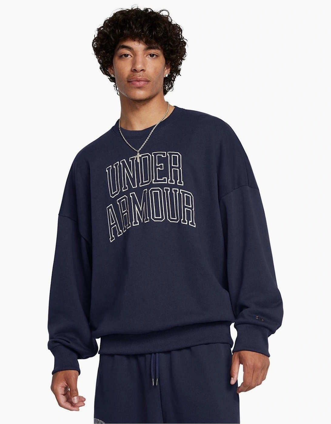 Icon Crew Neck Ribbed Collar Long Sleeve Sweatshirt