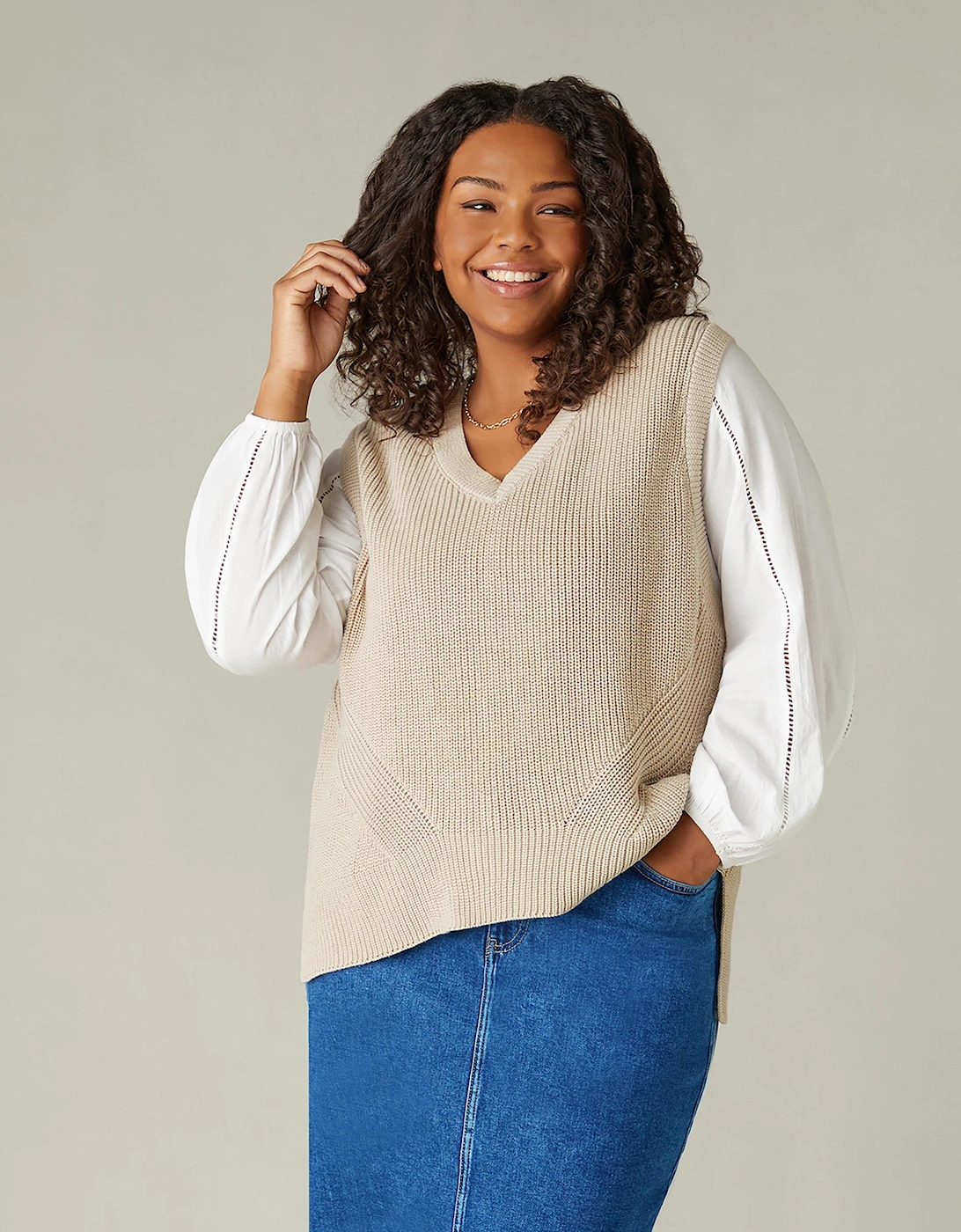 Beige Knitted Vest, 6 of 5