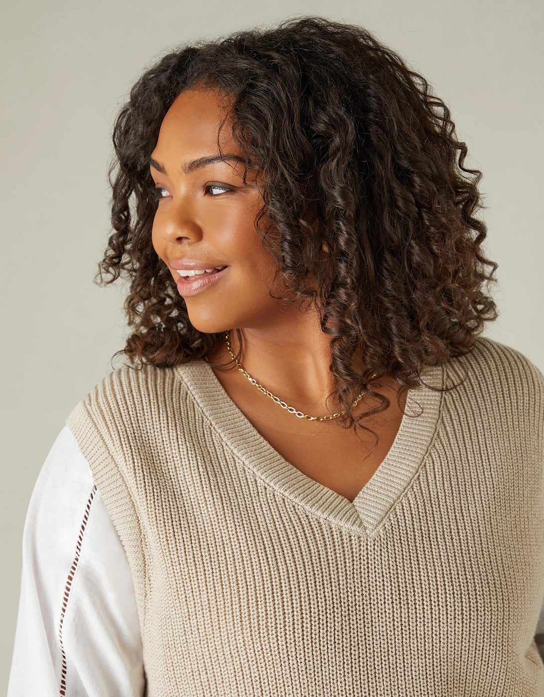 Beige Knitted Vest