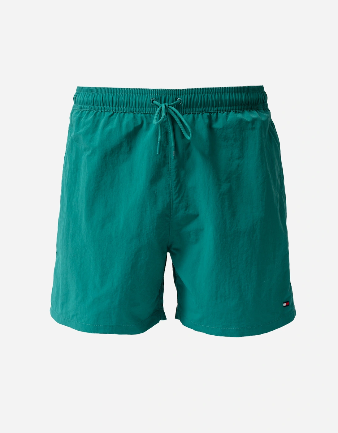 Tommy Hilfiger Men's Green/Blue Solid Drawstring Swimming Shorts - Rainforest Emerald  33/32/32 M