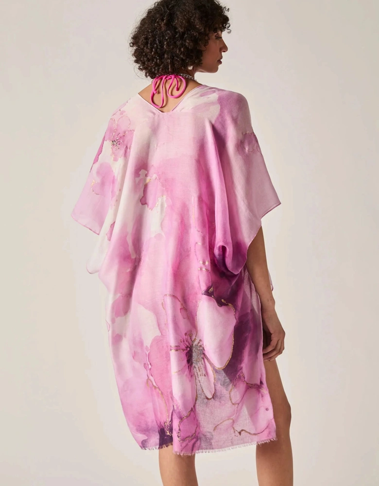 Pink Watercolour Floral Kaftan