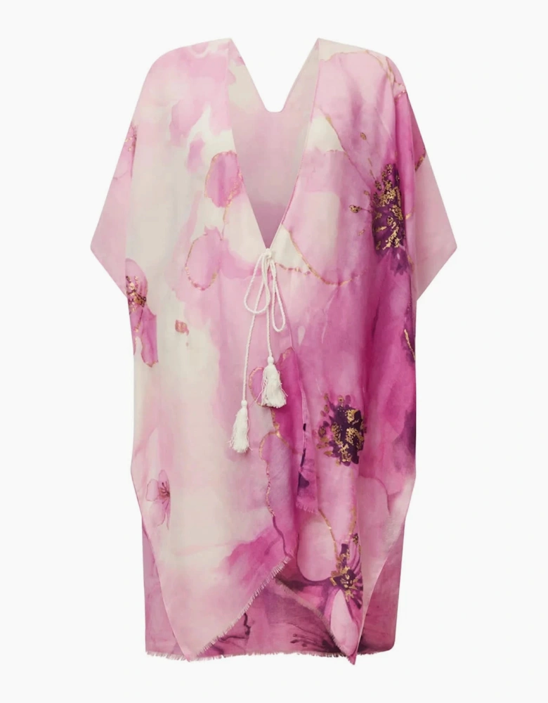 Pink Watercolour Floral Kaftan