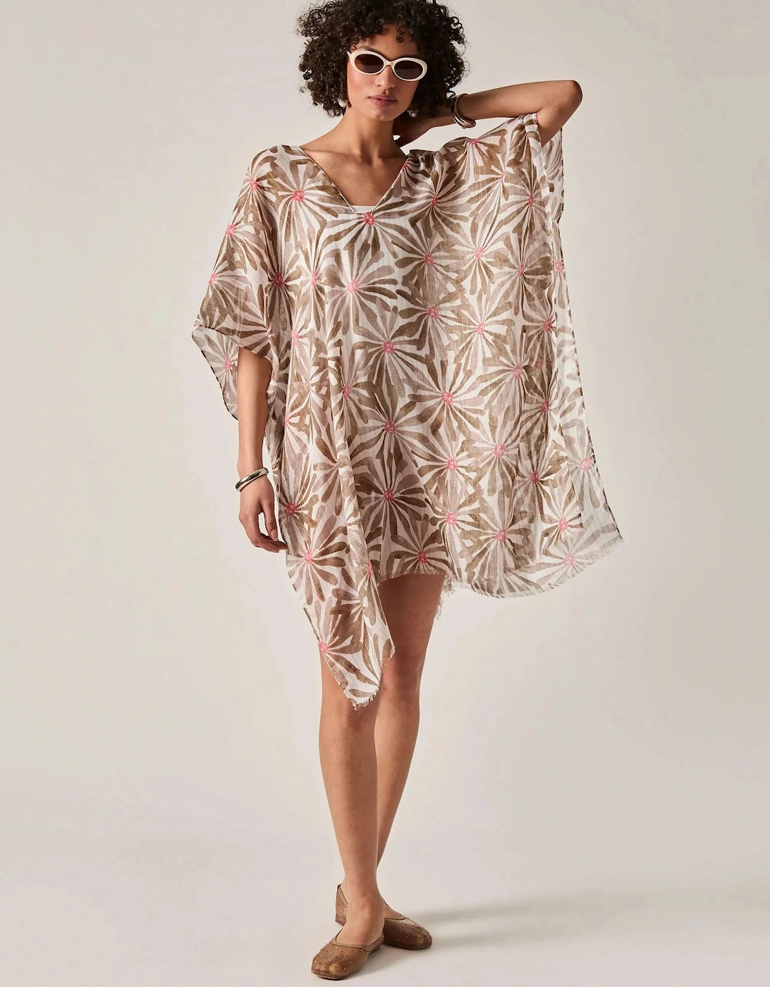 Beige Retro Floral Kaftan, 6 of 5