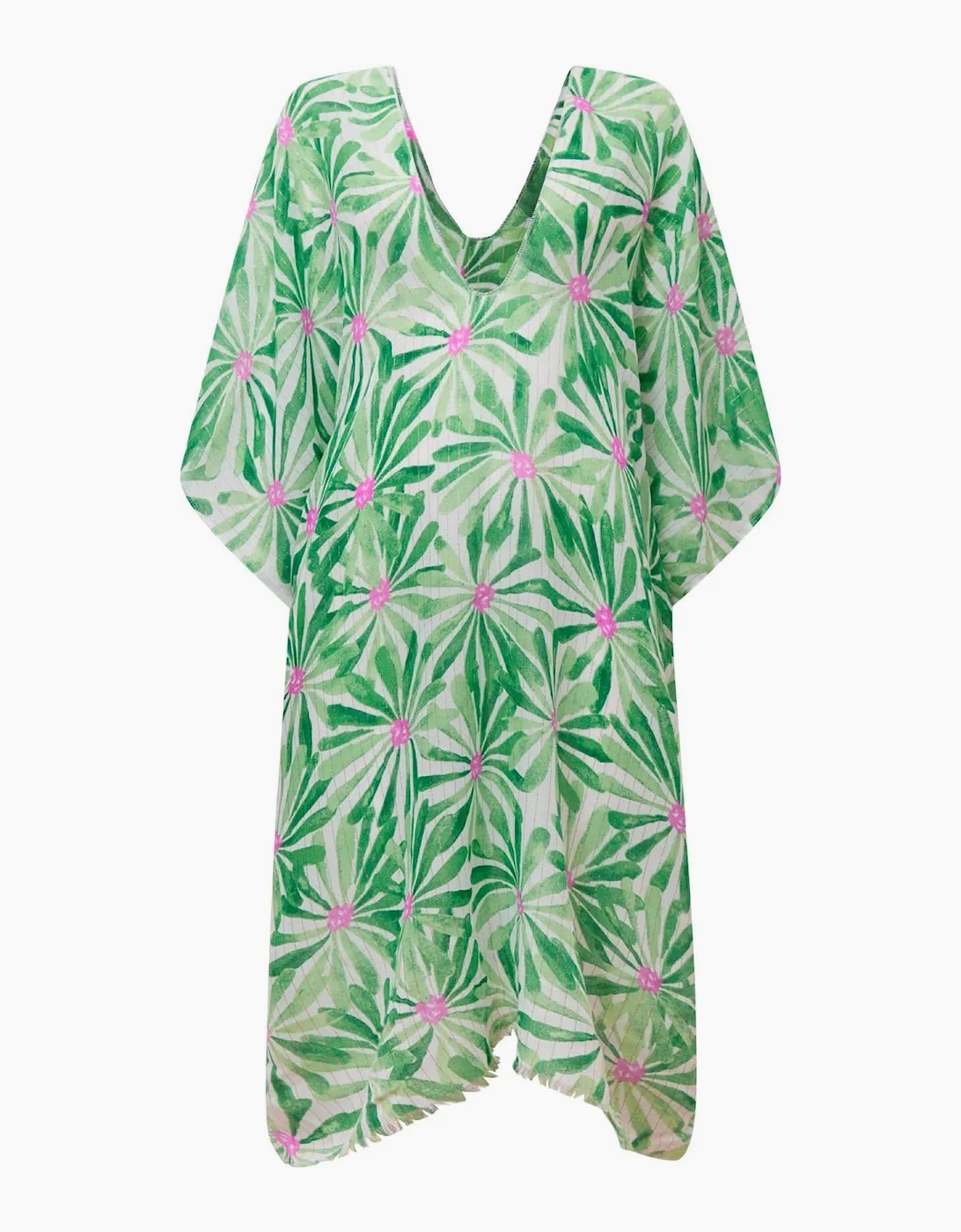 Green Retro Floral Kaftan