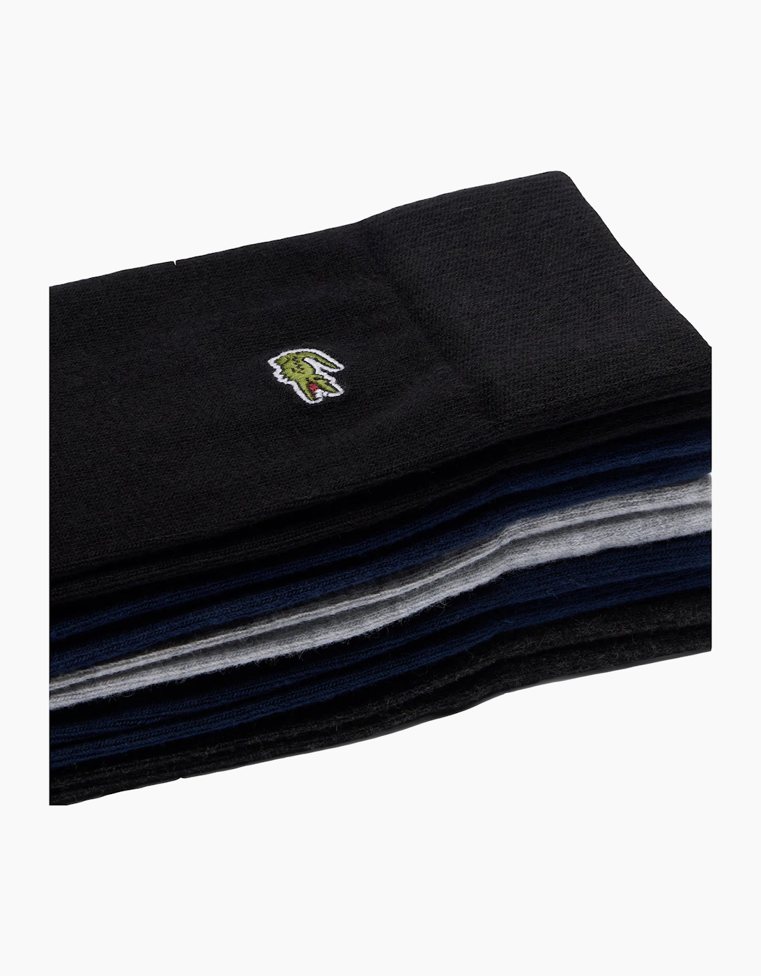 Lacoste Organic Stretch Cotton 5 Pack Socks Navy/Grey/Black