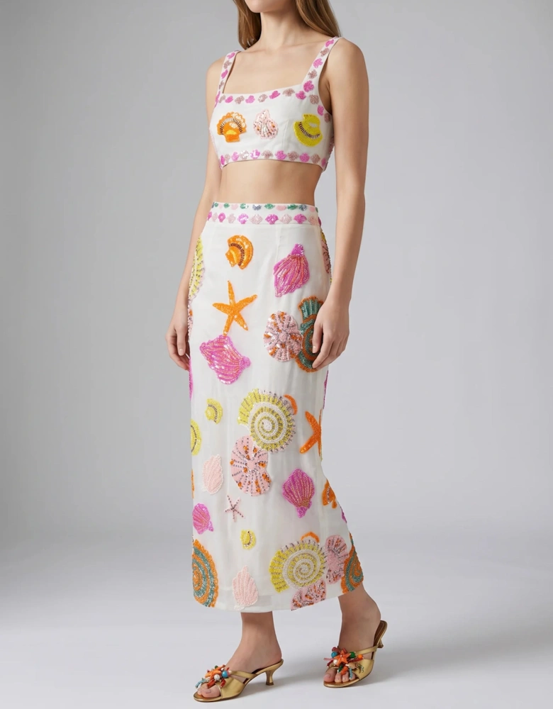 New York Hand-Embroidered Skirt Multi Colour