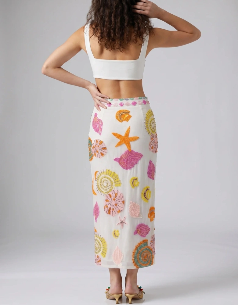 New York Hand-Embroidered Skirt Multi Colour
