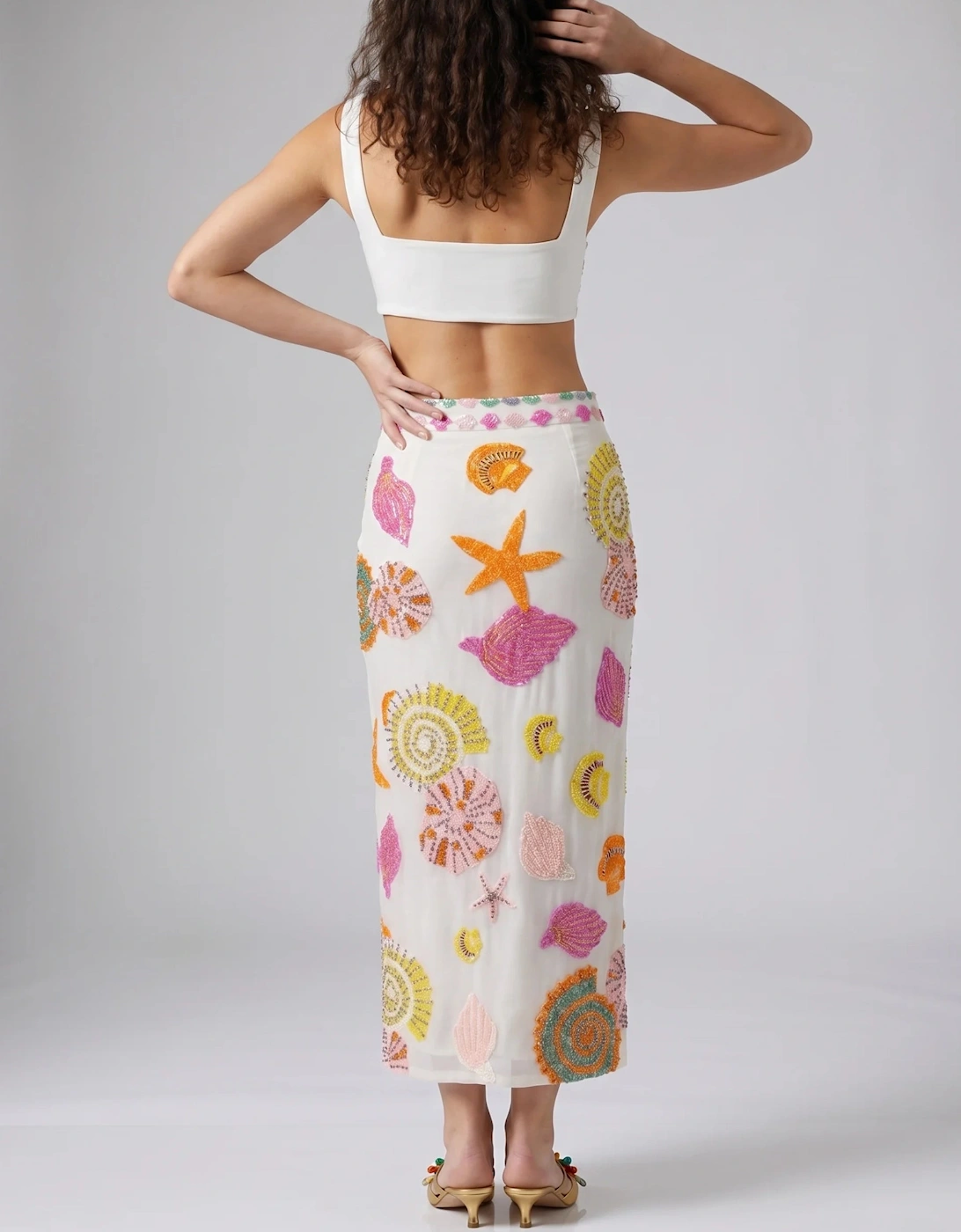New York Hand-Embroidered Skirt Multi Colour