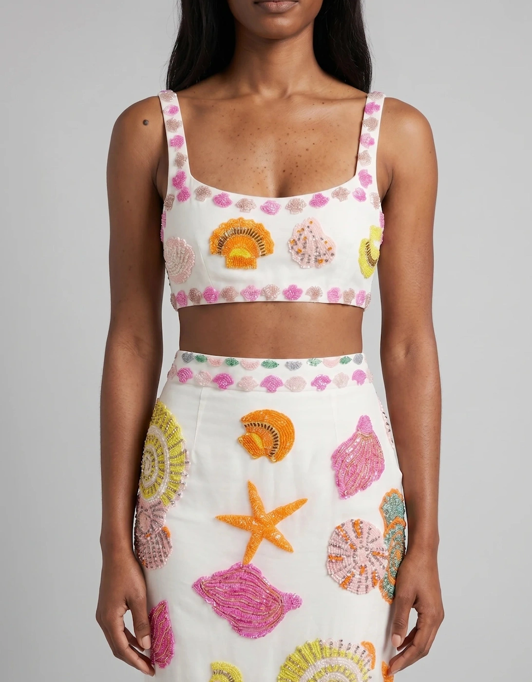 New York Hand-Embroidered Top White