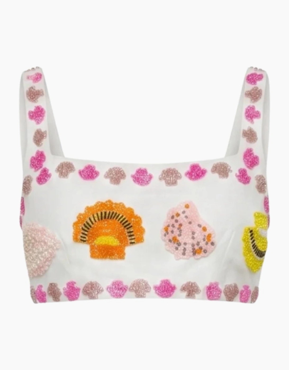 New York Hand-Embroidered Top White