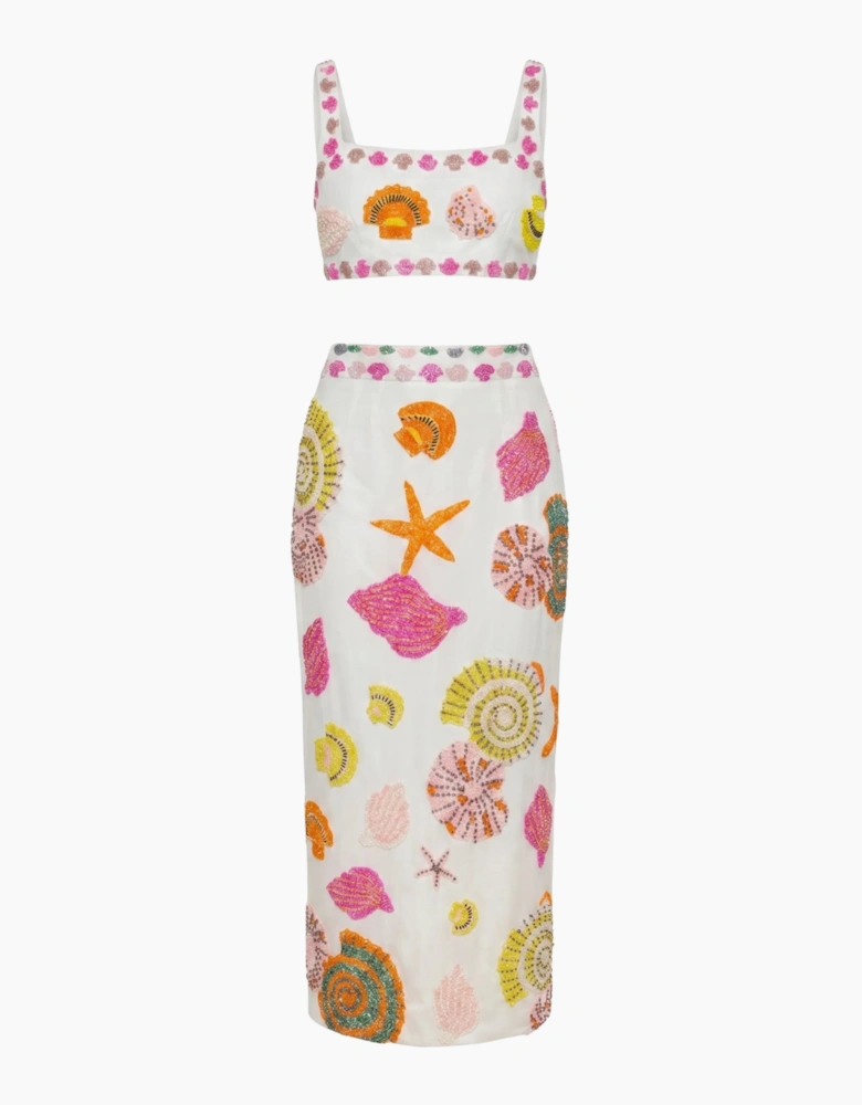 New York Hand-Embroidered Skirt Multi Colour