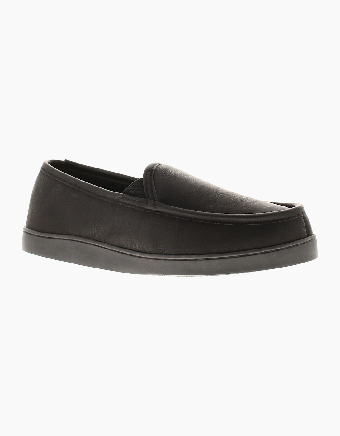 Oakdale Mens Full Slippers Memory Foam Stuart black UK Size
