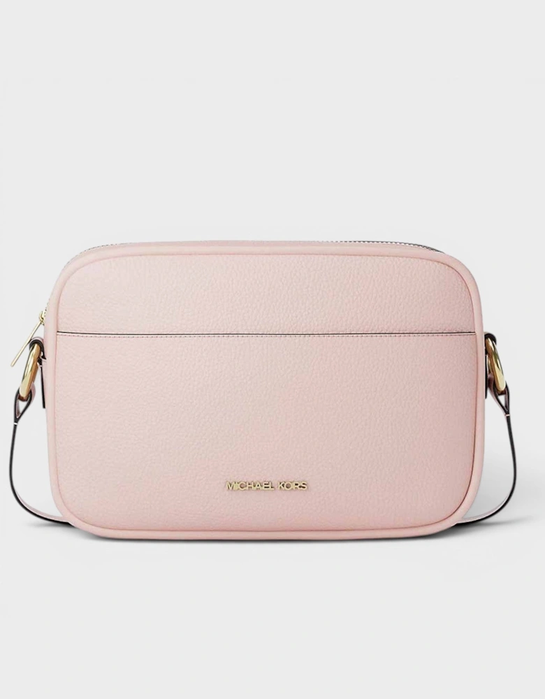 Pebbled Leather Camera Crossbody Bag Rose