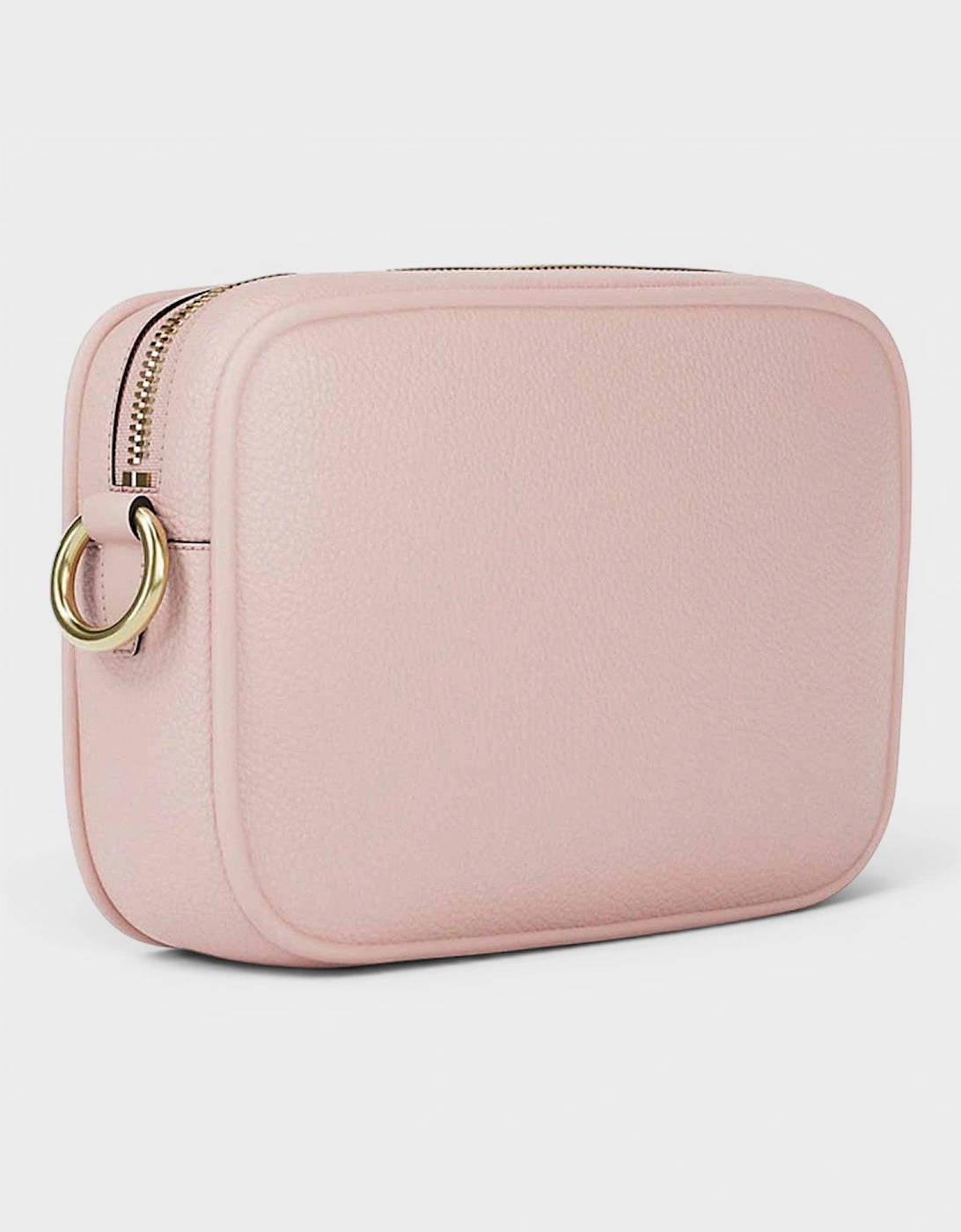 Pebbled Leather Camera Crossbody Bag Rose