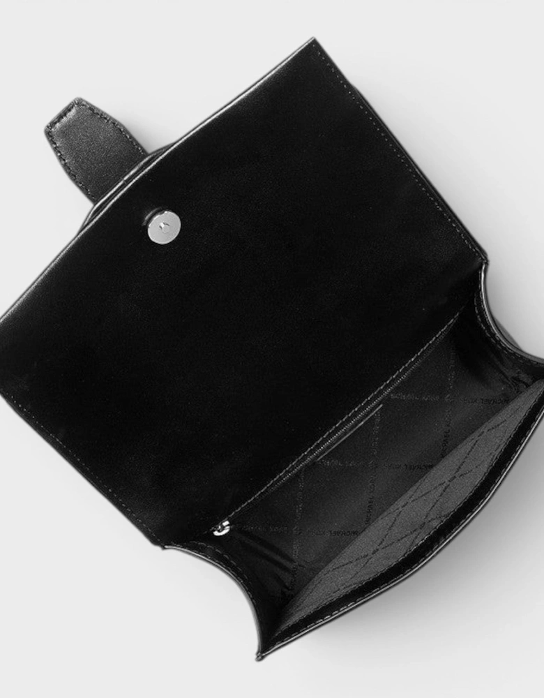 Greenwich Small Logo Jacquard Denim Crossbody Bag Black Noir
