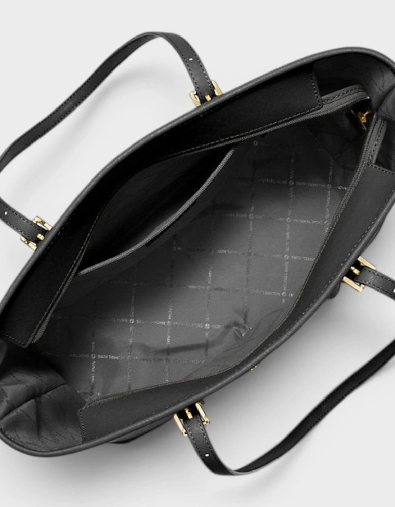 Jet Set Travel Large Saffiano Leather Tote Bag Black