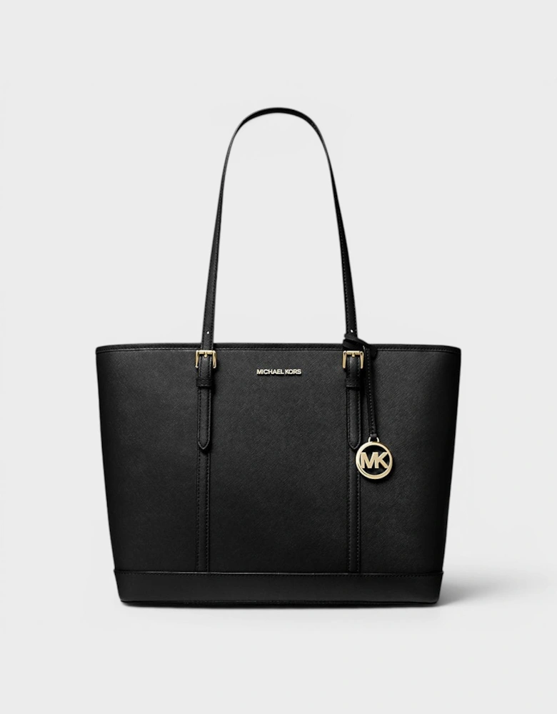Jet Set Travel Large Saffiano Leather Tote Bag Black
