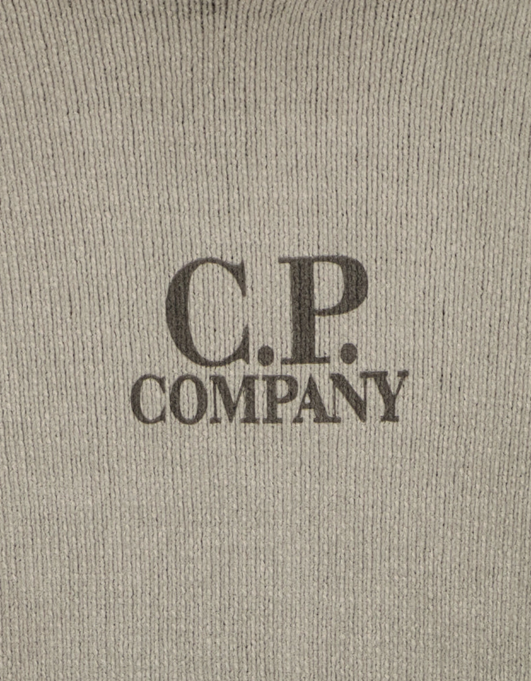 Chenille Two Tone Hooded Logo Knit