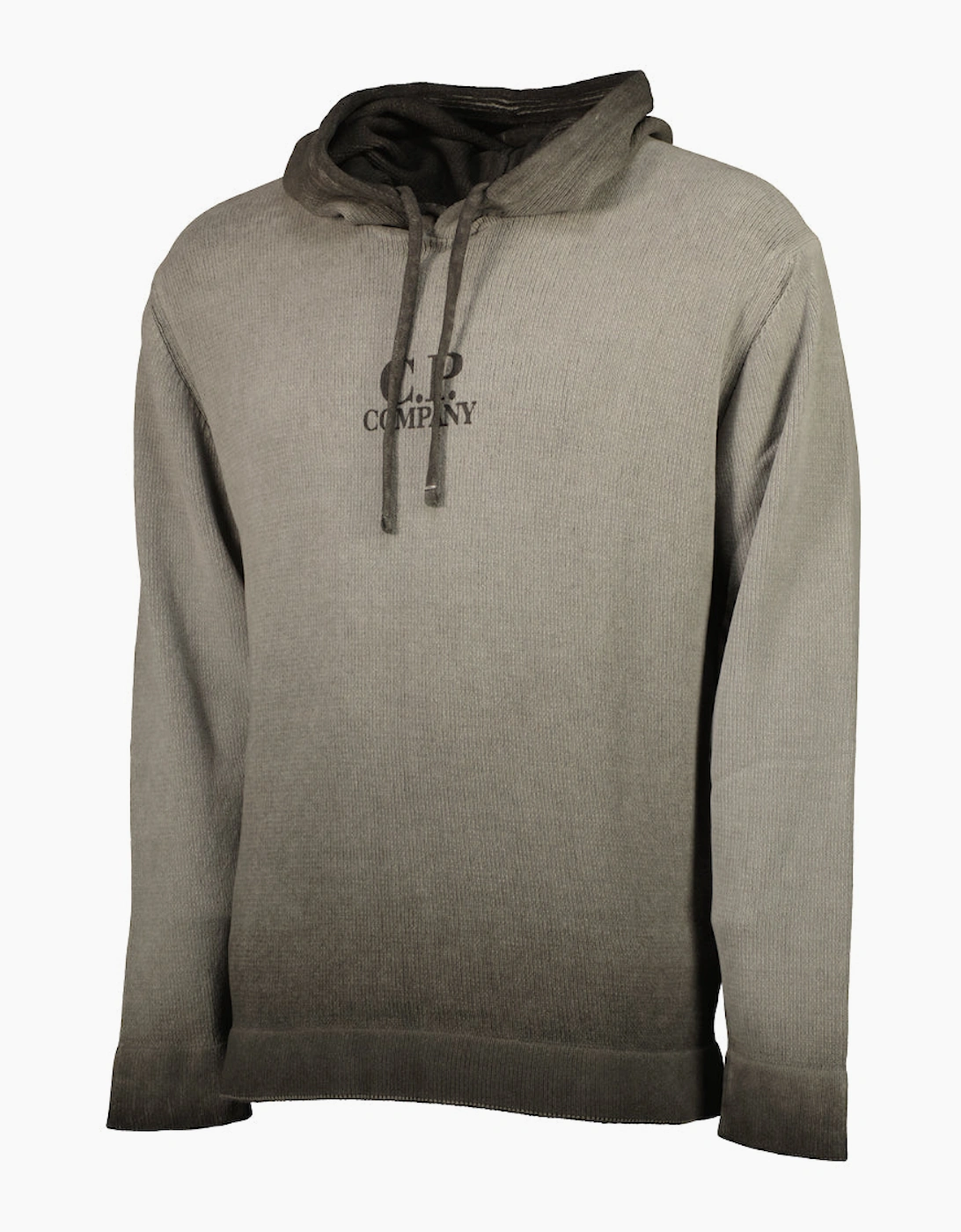 Chenille Two Tone Hooded Logo Knit