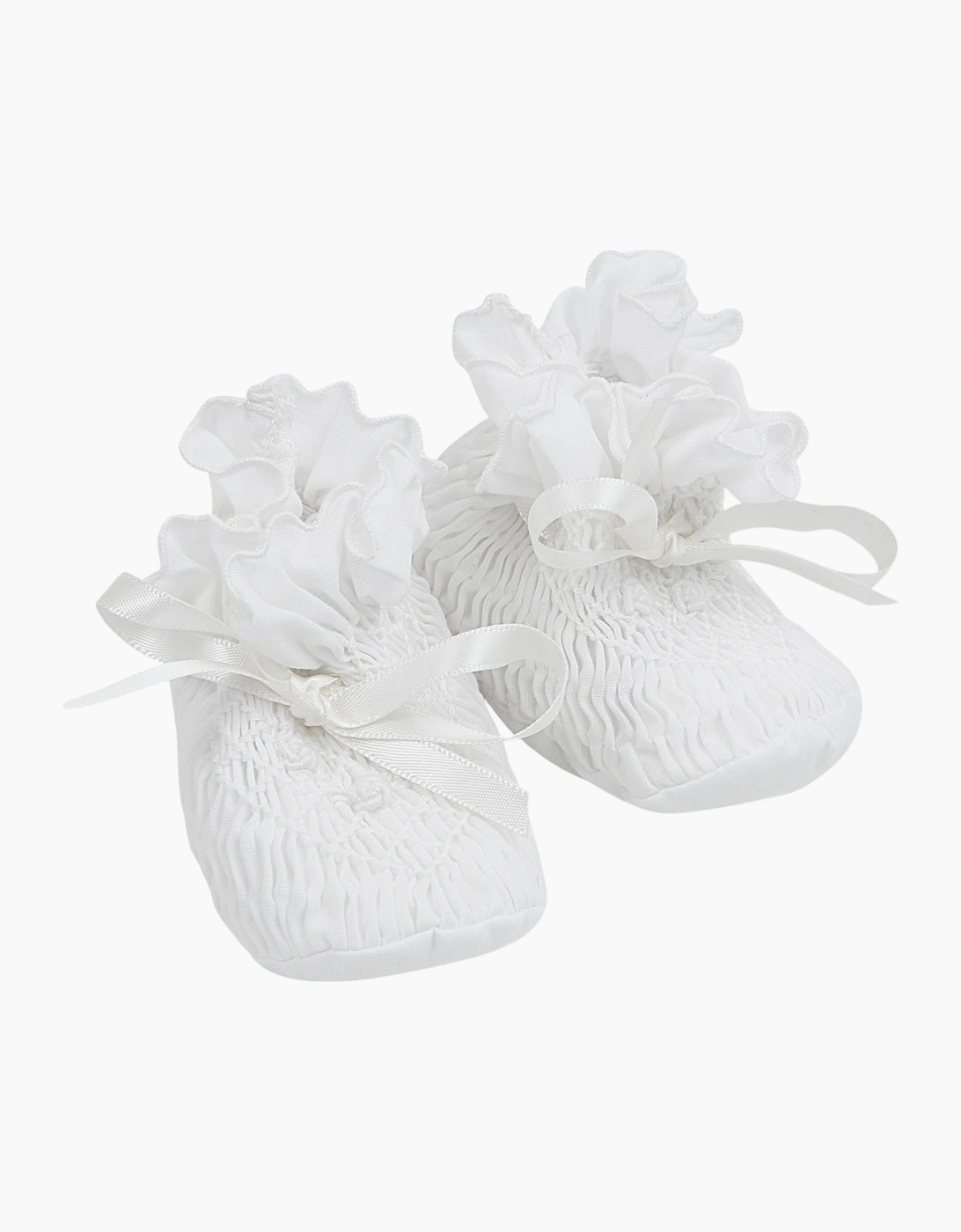 Girls White Smocked Booties, 2 of 1
