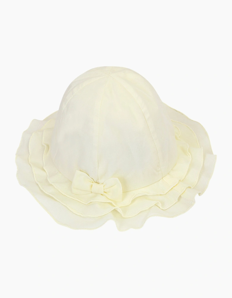 Girls Lemon Yellow Bow Sun Hat