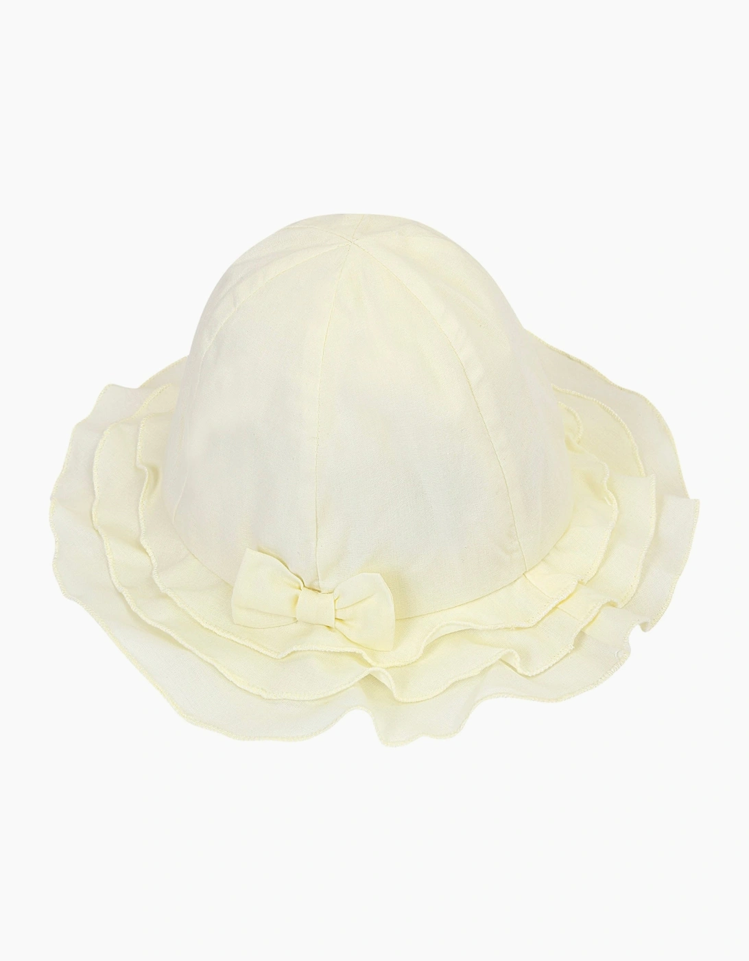 Girls Lemon Yellow Bow Sun Hat, 2 of 1