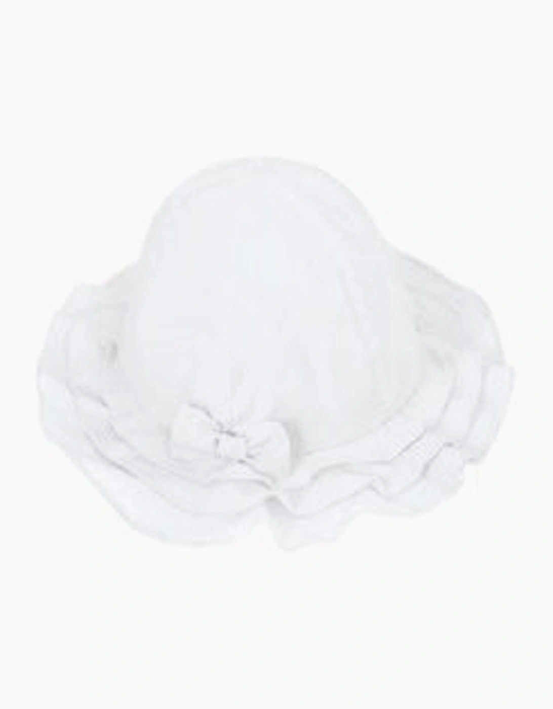 Girls White Bow Sun Hat, 2 of 1