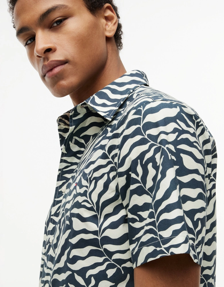 Tommy Hilfiger Papertouch Palm Mens Short Sleeve Shirt - Black/Allover