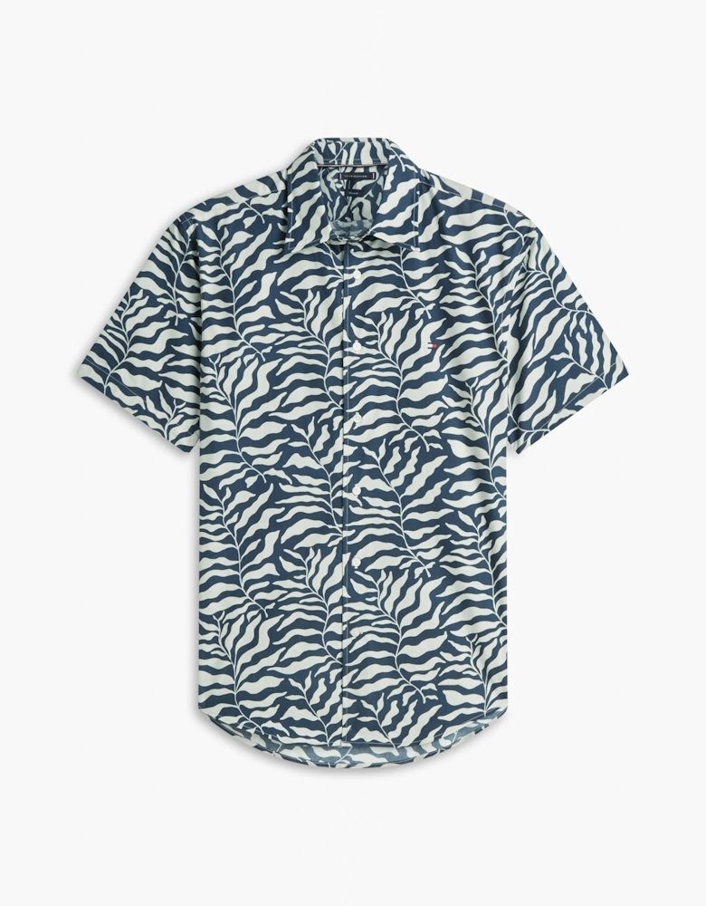 Tommy Hilfiger Papertouch Palm Mens Short Sleeve Shirt - Black/Allover