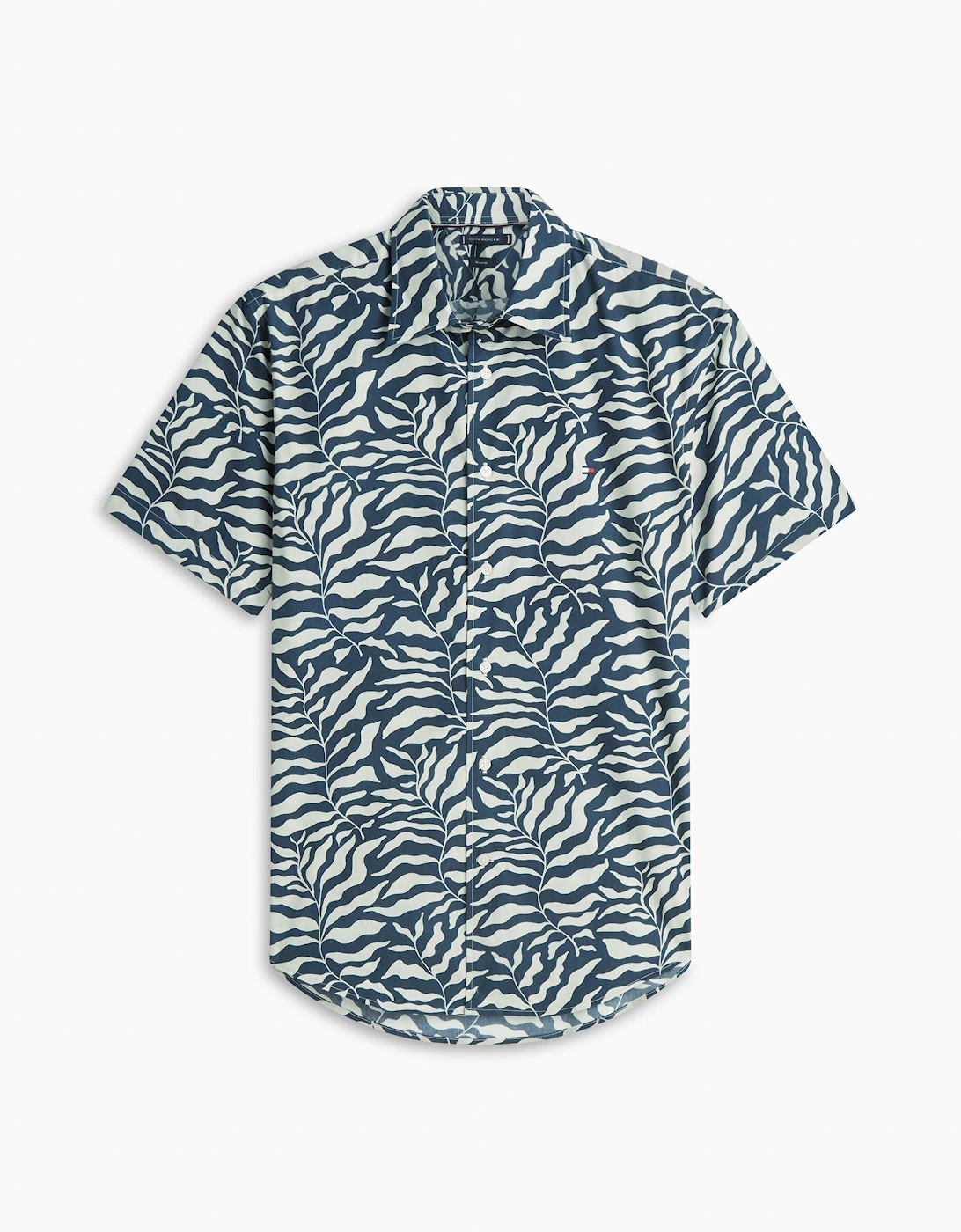Tommy Hilfiger Papertouch Palm Mens Short Sleeve Shirt - Black/Allover