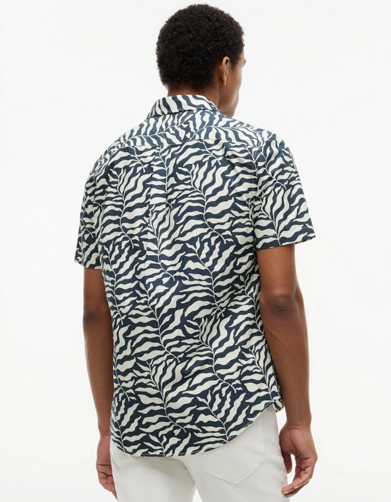 Tommy Hilfiger Papertouch Palm Mens Short Sleeve Shirt - Black/Allover