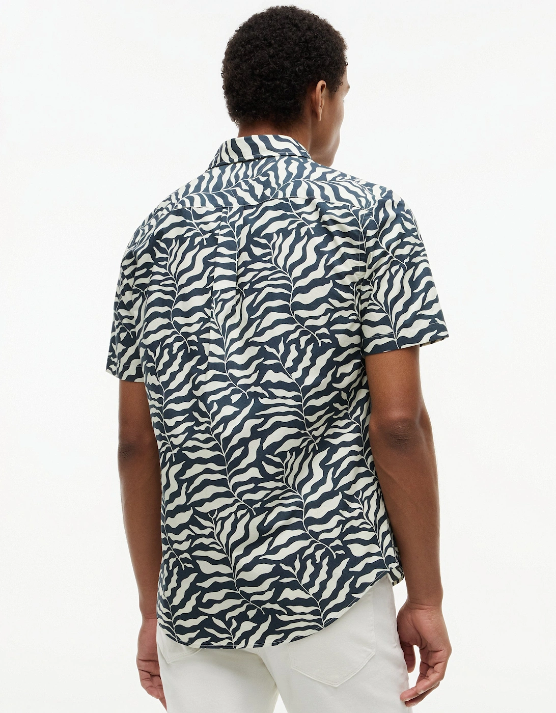 Tommy Hilfiger Papertouch Palm Mens Short Sleeve Shirt - Black/Allover