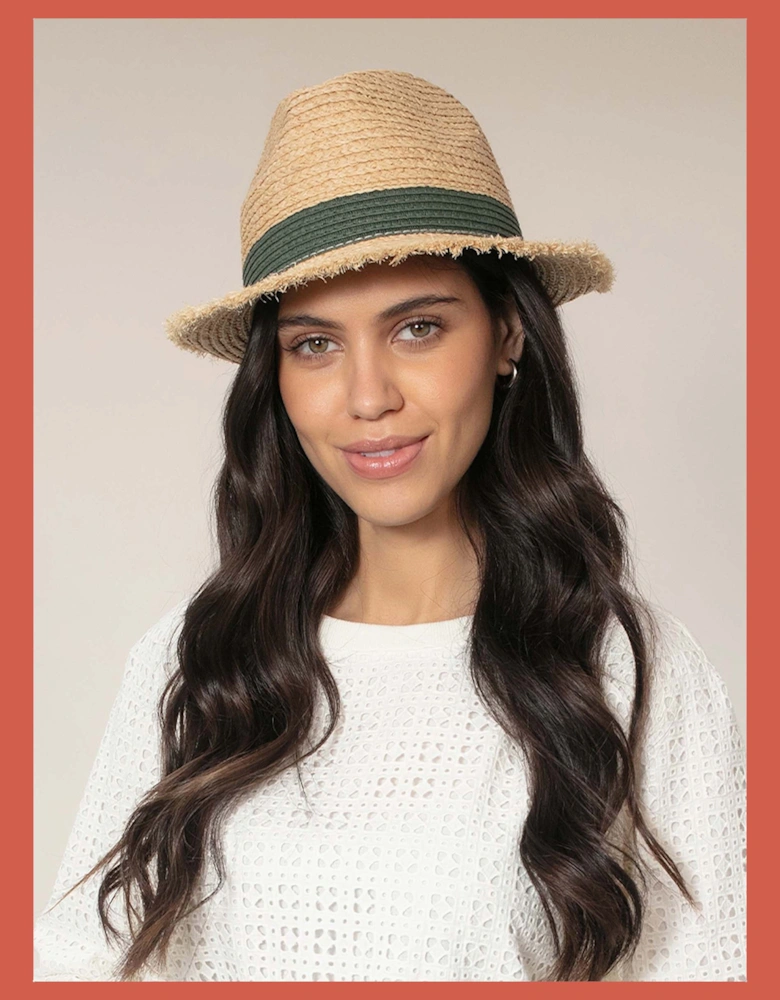 Millie Raffia Trilby Hat - Natural