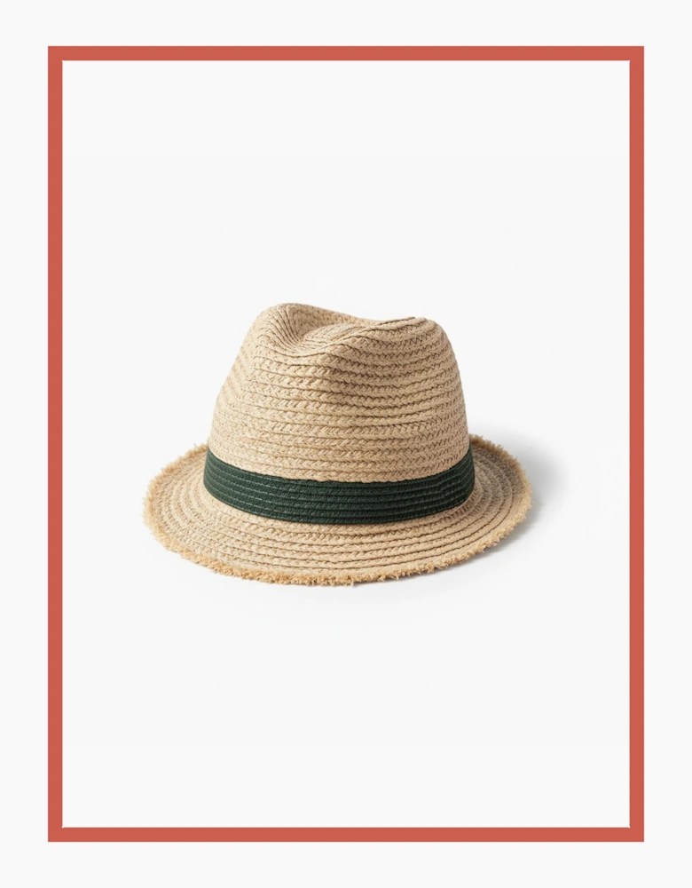 Millie Raffia Trilby Hat - Natural