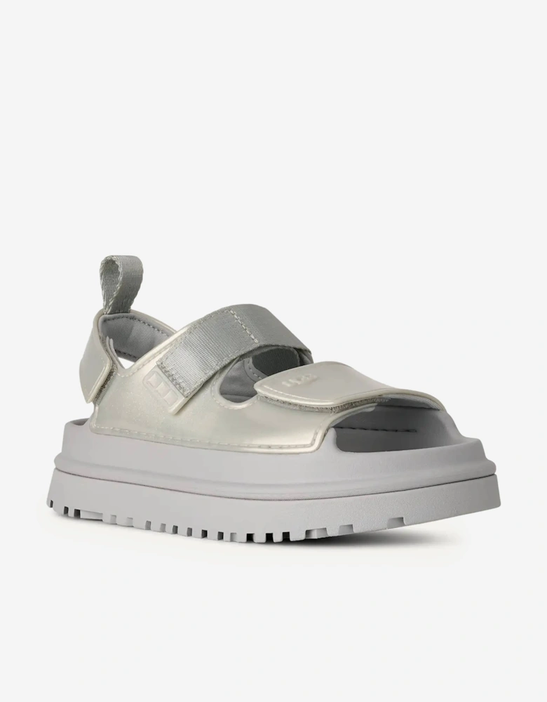 UGG Girls Glossy Sparkles GoldenGlow Sandals in Silver