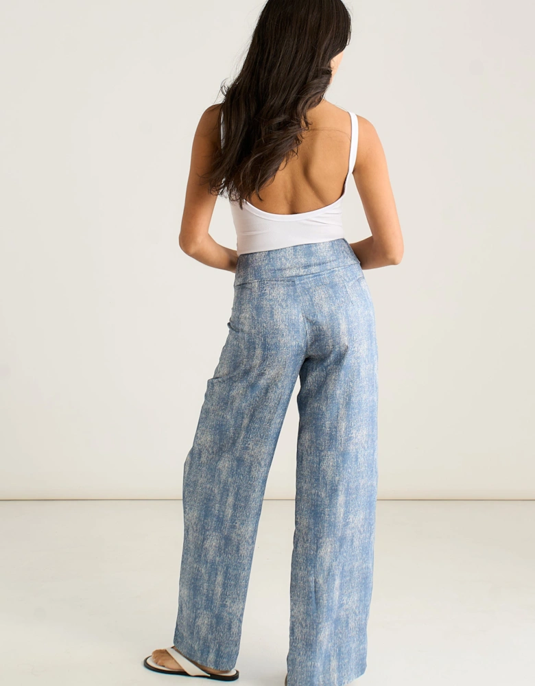 Blue Buckle Detail Trouser
