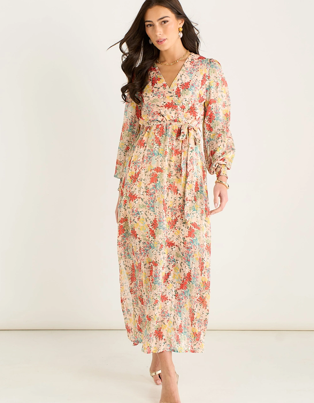 Multi Jacquard Chiffon Midi Dress, 5 of 4