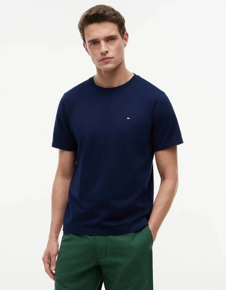 Tommy Hilfiger Flag Embroidery Crew Neck T-Shirt DCC Carbon Navy