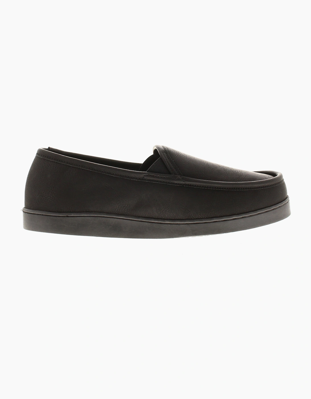 Oakdale Mens Full Slippers Memory Foam Stuart black UK Size
