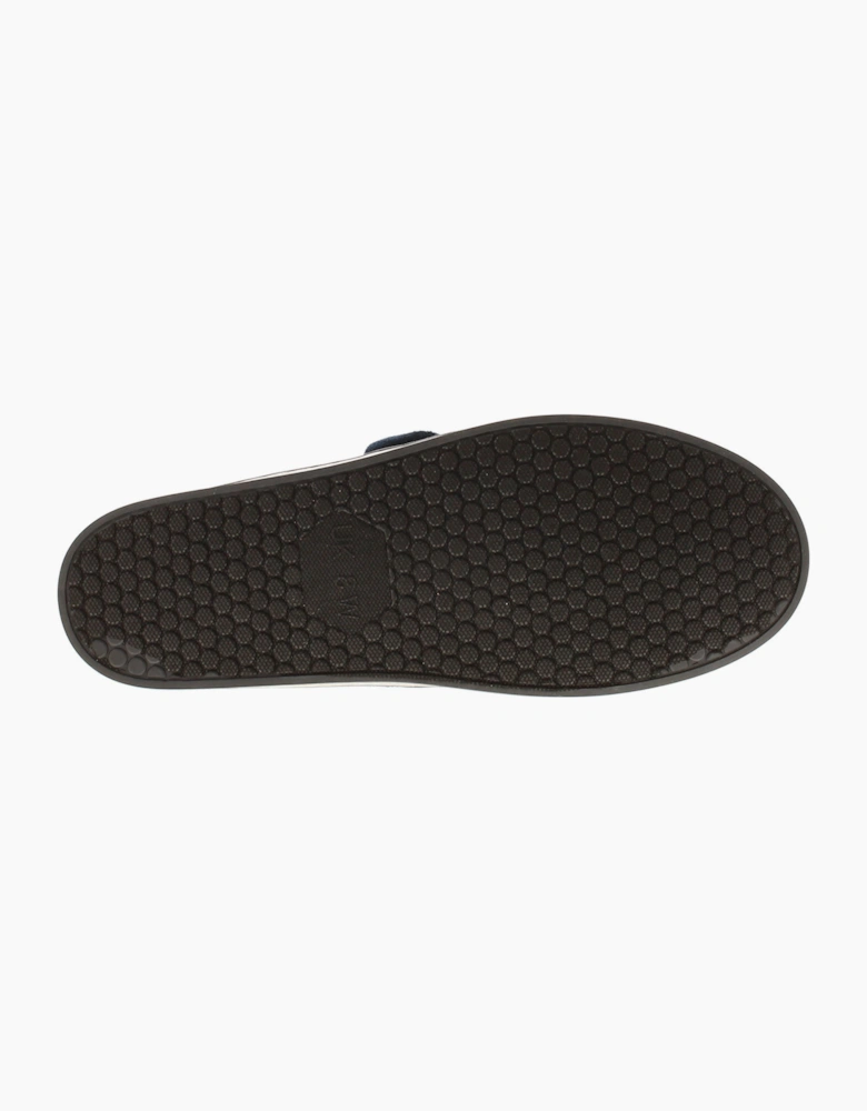 Oakdale Mens Full Slipper Extra Wide Touch Fastening Wayne navy UK Size