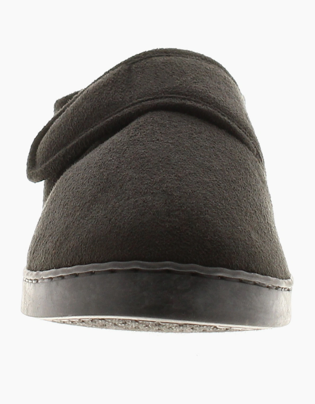 Oakdale Mens Full Slipper Extra Wide Touch Fastening Wayne black UK Size